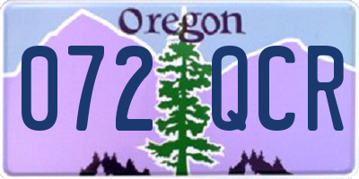 OR license plate 072QCR