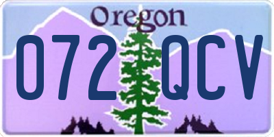 OR license plate 072QCV