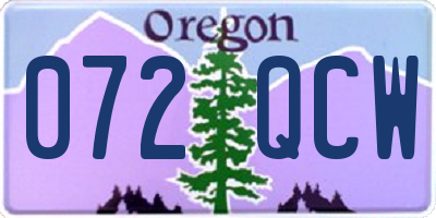 OR license plate 072QCW