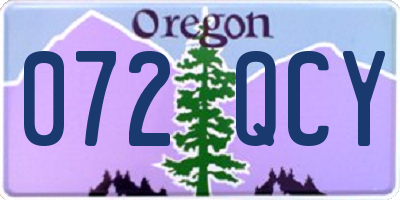 OR license plate 072QCY