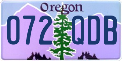 OR license plate 072QDB