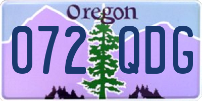 OR license plate 072QDG