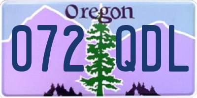 OR license plate 072QDL