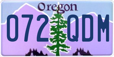 OR license plate 072QDM