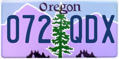 OR license plate 072QDX