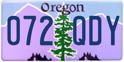 OR license plate 072QDY