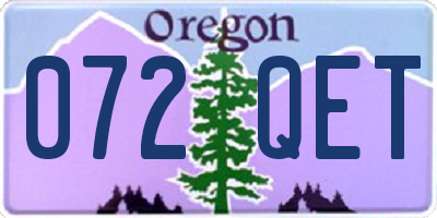 OR license plate 072QET