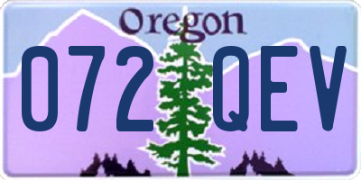 OR license plate 072QEV