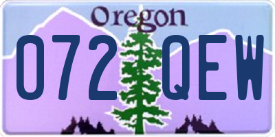 OR license plate 072QEW