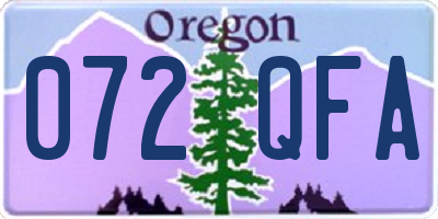 OR license plate 072QFA