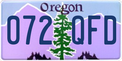 OR license plate 072QFD