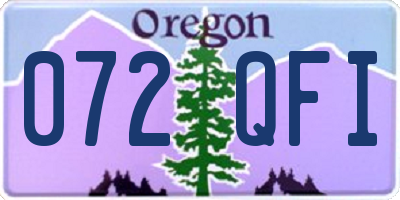 OR license plate 072QFI