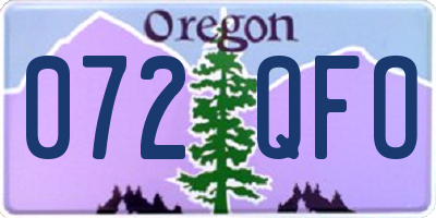 OR license plate 072QFO