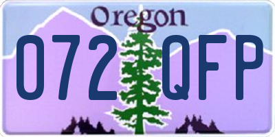 OR license plate 072QFP