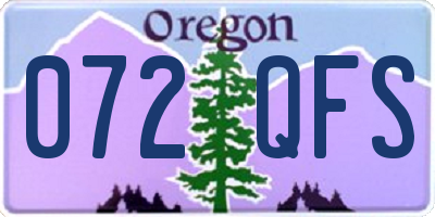OR license plate 072QFS