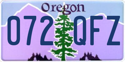 OR license plate 072QFZ