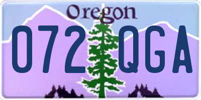 OR license plate 072QGA