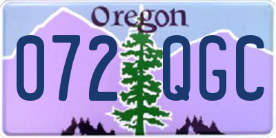 OR license plate 072QGC