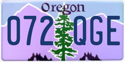 OR license plate 072QGE