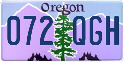 OR license plate 072QGH