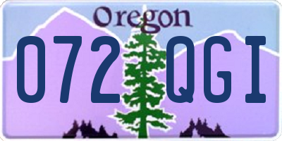 OR license plate 072QGI