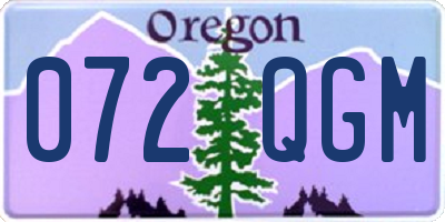 OR license plate 072QGM