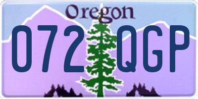 OR license plate 072QGP