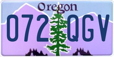 OR license plate 072QGV