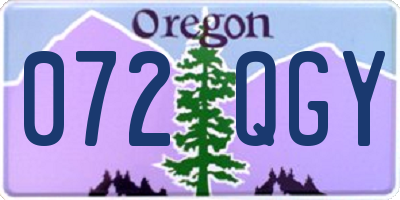 OR license plate 072QGY