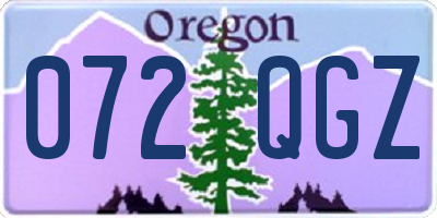 OR license plate 072QGZ