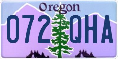 OR license plate 072QHA