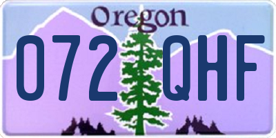 OR license plate 072QHF