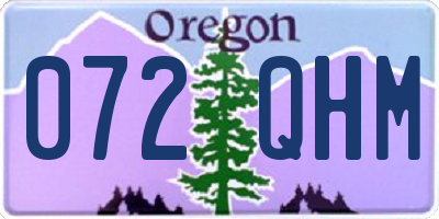 OR license plate 072QHM
