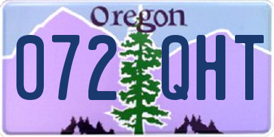 OR license plate 072QHT