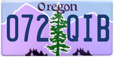 OR license plate 072QIB