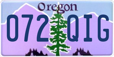 OR license plate 072QIG