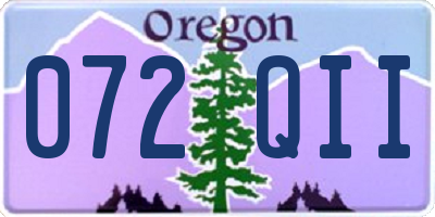OR license plate 072QII