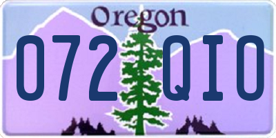 OR license plate 072QIO
