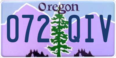 OR license plate 072QIV
