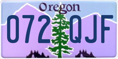 OR license plate 072QJF
