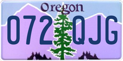 OR license plate 072QJG