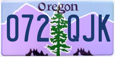 OR license plate 072QJK