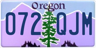 OR license plate 072QJM
