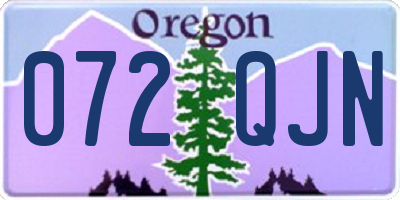OR license plate 072QJN