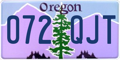 OR license plate 072QJT