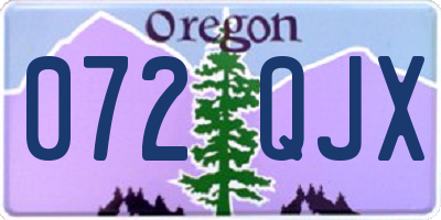 OR license plate 072QJX