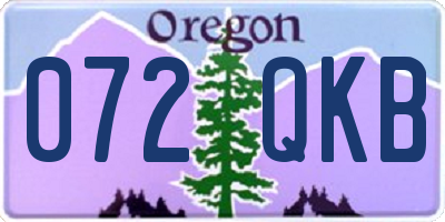 OR license plate 072QKB