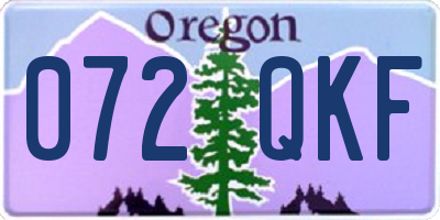 OR license plate 072QKF