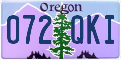 OR license plate 072QKI