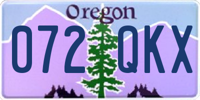 OR license plate 072QKX